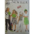 NEW LOOK PATTERNS 6692 KIDS T SHIRT-TOP-PANTS-SKIRT-SHORTS SIZE 9-14 YEARS COMPLETE