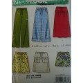 NEW LOOK PATTERNS 6811 SET OF SKIRTS & PANTS-SHORTS SIZE 8 - 18 COMPLETE