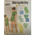 SIMPLICITY 9283 GIRLS TOPS-PANTS-SHORTS SIZE HH  3-4-5-6 YEARS COMPLETE