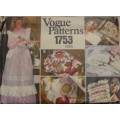VOGUE PATTERNS 1753 APRON & GIFT ITEMS - COMPLETE-UNCUT-F/FOLDED