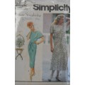 VINTAGE SIMPLICITY 7813 DRESS WITH FLARED OR SLIM SKIRT SIZE P 12-16 COMPLETE-PART CUT-ZIPLOC