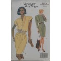 VERY EASY VOGUE 8075 LOOSE FITTING BLOUSON DRESS+CAP SLEEVES SIZES 12-14-16 COMPLETE-UNCUT-F/FOLDED