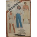 SIMPLICITY PATTERNS 5447 PULL ON PANTS-SHORTS-CULOTTES SIZE 10-12-14 COMPLETE-ZIPLOC BAG