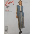 McCALLS 8886 LINED WAISTCOAT-PULL ON SKIRT SIZE B 12-14-16-18 COMPLETE-PART CUT