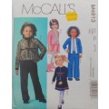 McCALLS M4913  GIRLS JACKET/TOP-SKIRT-PANTS SIZE CL 6-7-8 YEARS COMPLETE