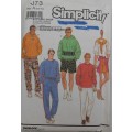 SIMPLICITY 7073 MENS TRACKSUIT-PULLON PANTS-/SHORTS-PULLOVER TOP SIZE XS-XL COMPLETE