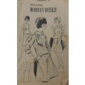 VINTAGE ENGLISH WOMAN`S WEEKLY PATTERN  SKIRT-TOP-SCARF SIZE BUST 36 COMPLETE-ZIPLOC BAG
