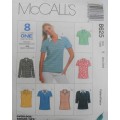 McCALLS 8625 SET OF TOPS SIZE Y XS-S CUT TO S - COMPLETE