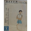 VINTAGE SOUTH AFRICAN BEYER PATTERN 5040 LADIES BLOUSES SIZE 34 BUST COMPLETE-NO SEWING INSTRUCTIONS