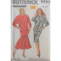 BUTTERICK PATTERNS 5723  FRONT BUTTON TOP & SKIRT SIZE 8 + 10 + 12  - COMPLETE