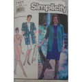 SIMPLICITY 7101 DRESS AND UNLINED JACKET SIZE N5 10 - 18 COMPLETE