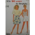 SIMPLICITY 7148 SHORTS & TOPS SIZE 8-20 COMPLETE