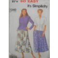 SIMPLICITY 7240 JACKET & SKIRT SIZE 8-20 COMPLETE