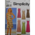 SIMPLICITY 5498 STRAP DRESS SIZE DD 4-6-8-10  COMPLETE-CUT TO 10