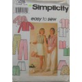 SIMPLICITY 7228 GIRLS KNIT TOPS-SKIRT-PANTS-SHORTS SIZE 7-8-10 YEARS COMPLETE-UNCUT-F/FOLDED
