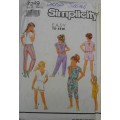 SIMPLICITY 7249 GIRLS TOPS-PANTS-CAPRI-SHORTS SIZE SM-L 7-14 YEARS COMPLETE-UNCUT-F/FOLDED