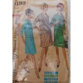 VINTAGE SIMPLICITY 6193 TWO PIECE DRESS WITH 2 SKIRTS SIZE 18 1/2  BUST 39-COMPLETE-ZIPLOC BAG