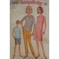 VINTAGE SIMPLICITY 6556 PANTS IN 2 LENGTHS & DRESS OR OVERBLOUSE SIZE 14 BUST 34 COMPLETE