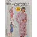 SIMPLICITY 7843 DRESS WITH FRONT TUCK INSET SIZE 12 COMPLETE-UNCUT-F/FOLDED