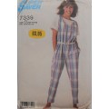 SIMPLICITY 7399 VERY LOOSE PULL ON JUMPSUIT & PULLOVER TOP SIZE O 12-14-16 COMPLETE-PARTCUT