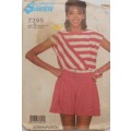 SIMPLICITY 7395  PULLOVER TOP & PULL ON SHORTS SIZE N 10-12-14 COMPLETE