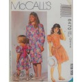 McCALLS 6470  GIRLS DROPPED WAIST DRESSES SIZE CH 7-8-10 YEARS COMPLETE-UNCUT-F/FOLDED