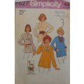 SIMPLICITY 7627 PULLOVER TOPS WITH EMBROIDERY SIZE MED 12-14 COMPLETE WITH TRANSFER