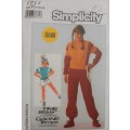 SIMPLICITY 7777 GIRLS TRACKSUIT PULLOVER TOP-PULL ON PANTS/SHORTS SIZE H 7-8-10 YEARS-COMPLETE
