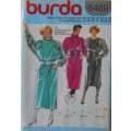 BURDA 6469 DRESS WITH/OUT ROLLED COLLAR SIZE 8-10-12-14-16-18-20 COMPLETE-UNCUT-F/FOLDED-SEALED