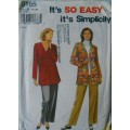 SIMPLICITY 9165 TOP & PANTS SIZE A 10- 20 SEE LISTING