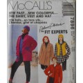 McCALLS 7896 JACKET-VEST-SHIRT-HAT SIZE SMALL 8 - 10 COMPLETE-UNCUT-F/FOLDED