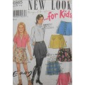 NEW LOOK PATTERNS 6565 GIRLS SET OF SKIRTS  SIZE 7 - 12 YEARS COMPLETE