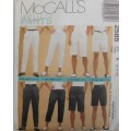 McCALLS 2585 PANTS IN 4 LENGTHS  SIZE B 8-10-12 COMPLETE