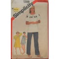 SIMPLICITY 5388 MATERNITY PULLOVER DRESS-TOP-PULL ON PANTS-SHORTS SIZE 12 COMPLETE-UNCUT-F/FOLDED