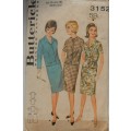 VINTAGE BUTTERICK 3152 TWO PIECE DRESS  - SIZE 16 BUST 36 COMPLETE