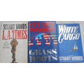STUART WOODS -WHITE CARGO-GRASS ROOTS-L.A. TIMES-THREE DIFFERENT TITLES -ONE PRICE FOR ALL 3 TITLES