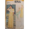 SIMPLICITY 8766 NIGHTGOWN-PJS ROBE SIZE 12 BUST 87 CM-SEE LISTING-ZIPLOC