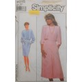 SIMPLICITY 9015 DRESS WITH PLEATED SKIRT SIZE 12 COMPLETE