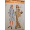 SIMPLICITY 9837 UNLINED JACKET-SKIRT-PANTS SIZE 18 BUST 38 COMPLETE