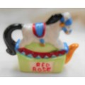 MINIATURE RED ROSE NURSERY RHYME TEAPOT ROCKING HORSE  - IDEAL FOR YOUR PRINTERS TRAY