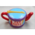 MINIATURE RED ROSE NURSERY RHYME TEAPOT DRUM  - IDEAL FOR YOUR PRINTERS TRAY