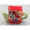 MINIATURE RED ROSE NURSERY RHYME TOY BOX TEAPOT  - IDEAL FOR YOUR PRINTERS TRAY-SEALED IN PLASTIC