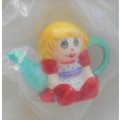 MINIATURE RED ROSE NURSERY RHYME GIRL TEAPOT  - IDEAL FOR YOUR PRINTERS TRAY-SEALED IN PLASTIC