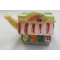 MINIATURE RED ROSE VILLAGE GROCERS TEAPOT  - IDEAL FOR YOUR PRINTERS TRAY- SEE LISTING