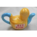 MINIATURE RED ROSE NURSERY RHYME DUCK TEAPOT  - IDEAL FOR YOUR PRINTERS TRAY
