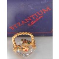 BOXED MINIATURE CRYSTAL BASKET OF FLOWERS - BYZANTIUM COLLECTION  - IDEAL FOR YOUR PRINTERS TRAY