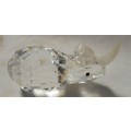 BOXED MINIATURE CRYSTAL LARGE RHINO  - BYZANTIUM COLLECTION  - IDEAL FOR YOUR PRINTERS TRAY