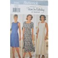 BUTTERICK 3306 DRESS WITH FITTED LINED BODICE SIZE 12-14-16 COMPLETE -CUT TO 16
