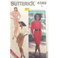 BUTTERICK 6560 DRESS WITH LOOSE FITTING PLEATED BODICE SIZE 16-COMPLETE-UNCUT-F/FOLDED