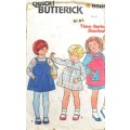 VINTAGE BUTTERICK 6606 TODDLERS DRESS & PINAFORE SIZE 2 YEARS COMPLETE